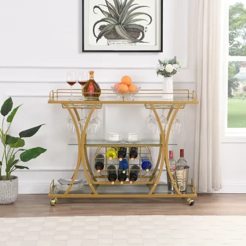 Bar Cart With Wine Rack