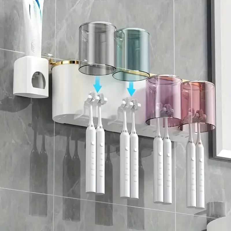 Wall-Mounted Toothbrush Holder with Gargle Cup