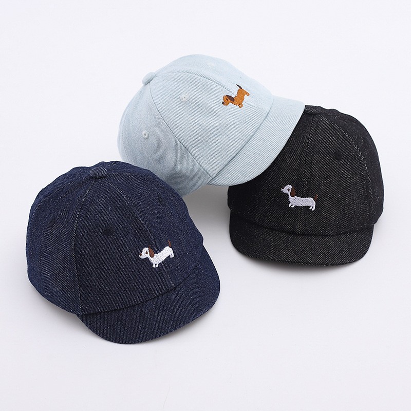 Babies' Spring And Summer Denim Puppy Cute Small-month Baseball Cap