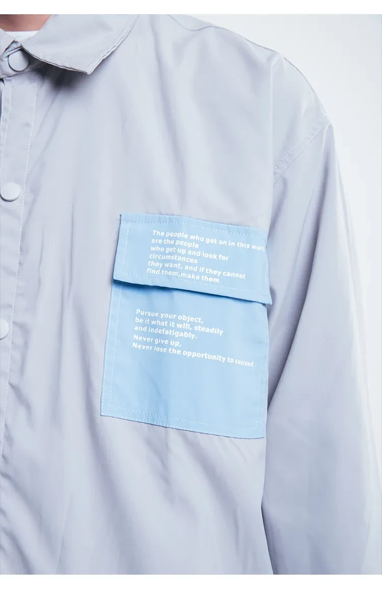 Men'S Autumn And Winter Single-Breasted Waterproof And Windproof Men'S High Street Multi-Pocket Shirt