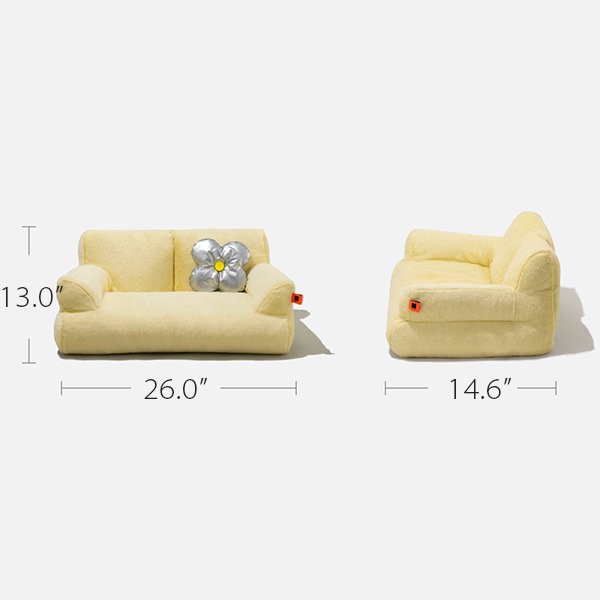 Sofa Shaped Cat Bed - Plush - Pink - Yellow - 4 Colors
