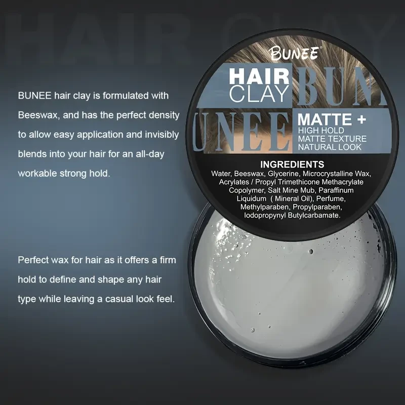 Matte Hair Clay, Strong Hold Hair Styling Wax Gel