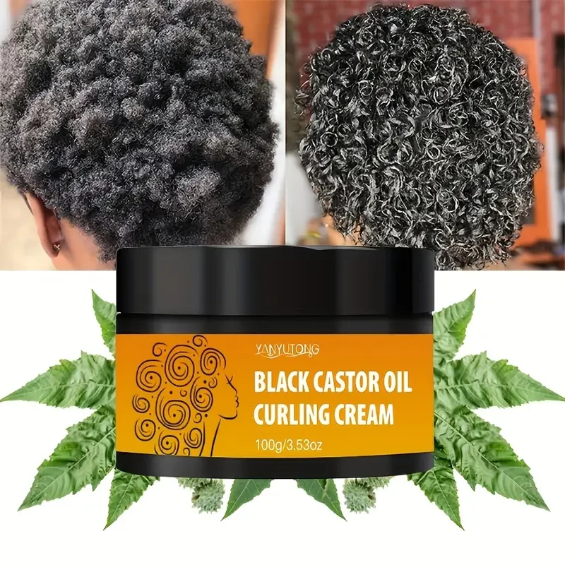 Black Castor Oil Curling Cream with Avocado, Coconut, Rosemary