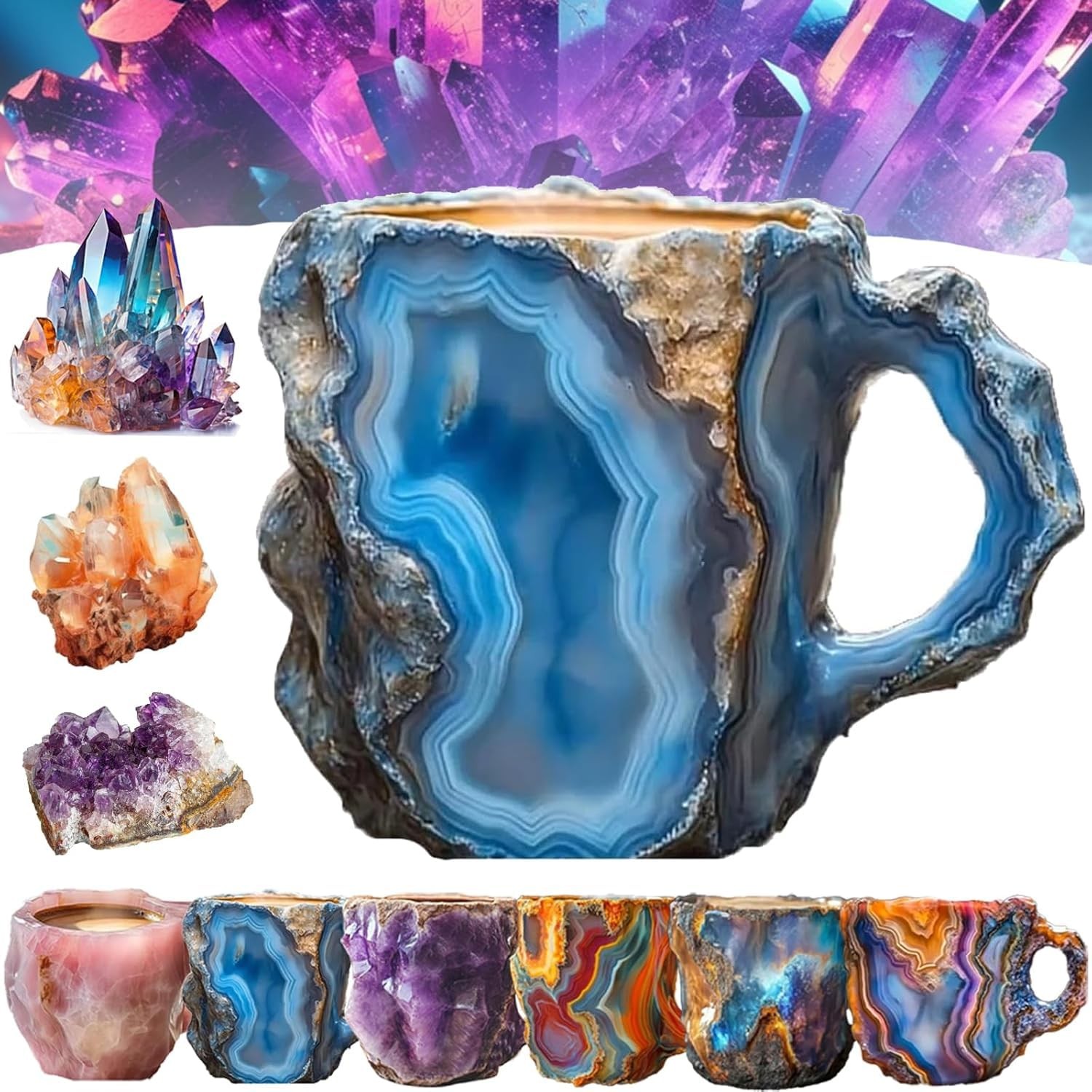 Resin Mineral Crystal Coffee Mug