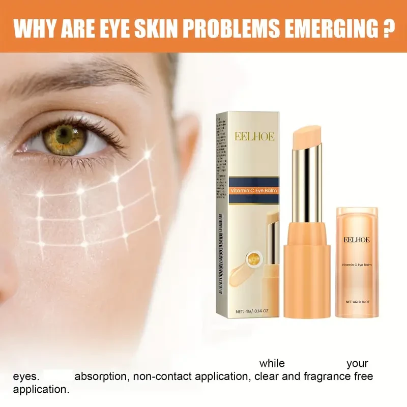 Vitamin C Eye Cream Stick for Dark Circles & Puffiness - Moisturizing & Firming Formula