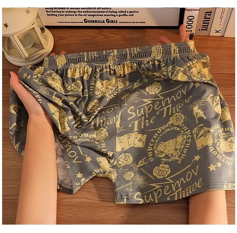 Cotton Printed Men's Home Loose Casual Print Boxer Shorts