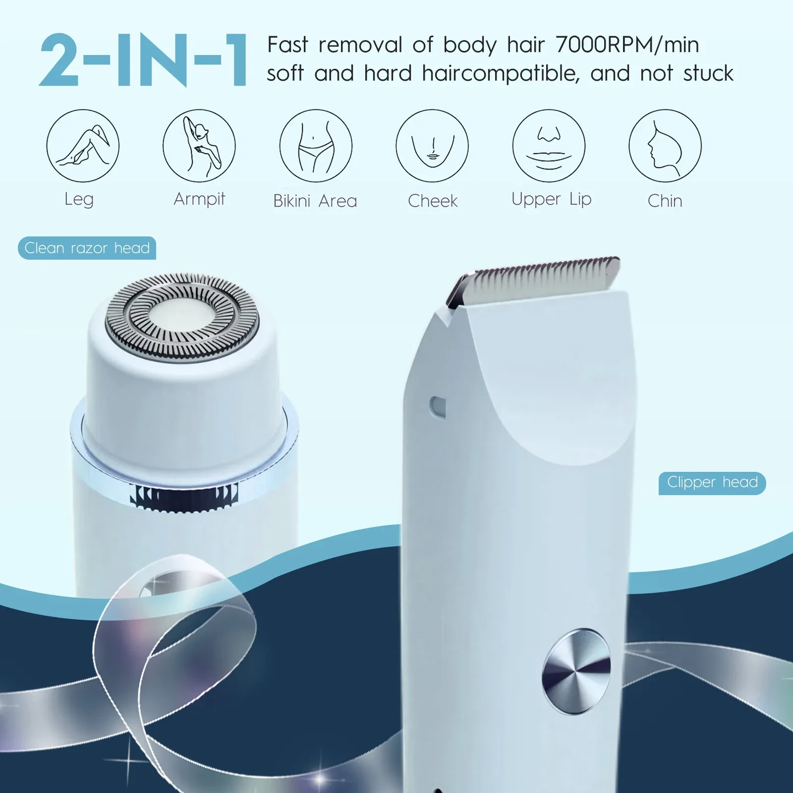 Only Private Parts Armpit Double-headed Lady Shaver Electric Mute