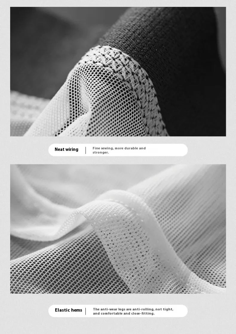 Personality Ice Silk U Convex Low Waist Thin Transparent Sexy Mesh Breathable Briefs