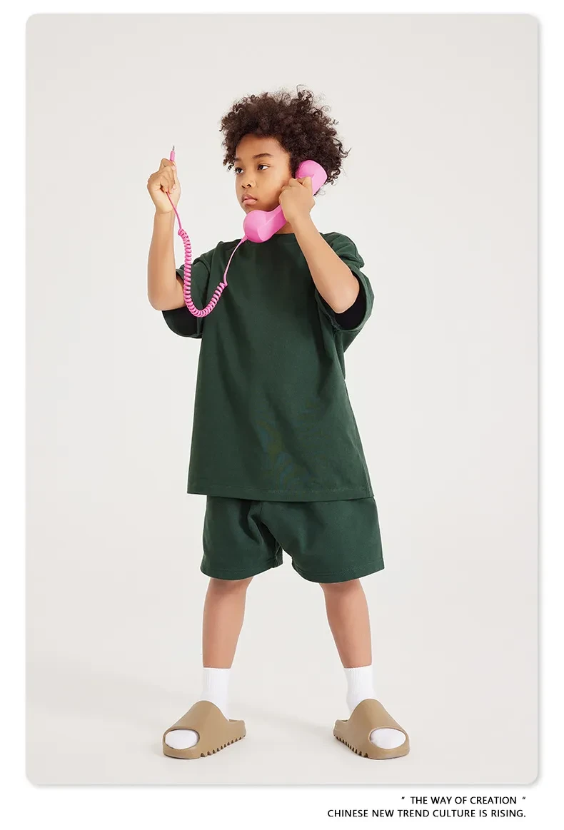 Earth Color Basic Style Medium And Large Children's Cotton Shorts