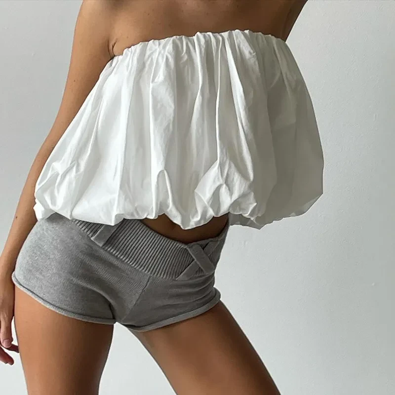Solid Color Two-way Tube Top Top Skirt