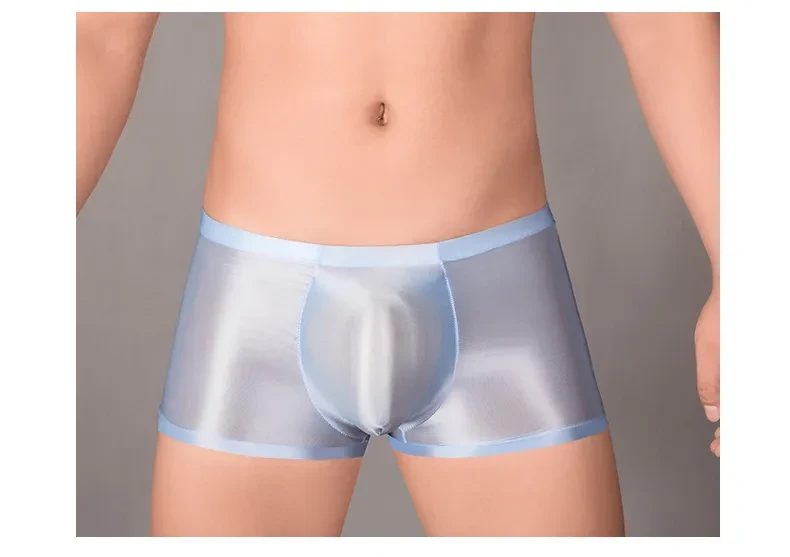 Oil Glossy U Convex Ultra-thin Transparent Men's Comfortable Stretch Shorts