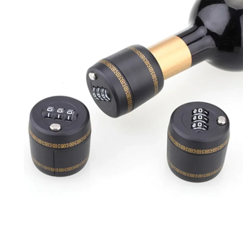 Plastic Bottle Password Lock Combination Lock Wine Stopper Vacuum Plug Device Preservation For Furniture Hardware