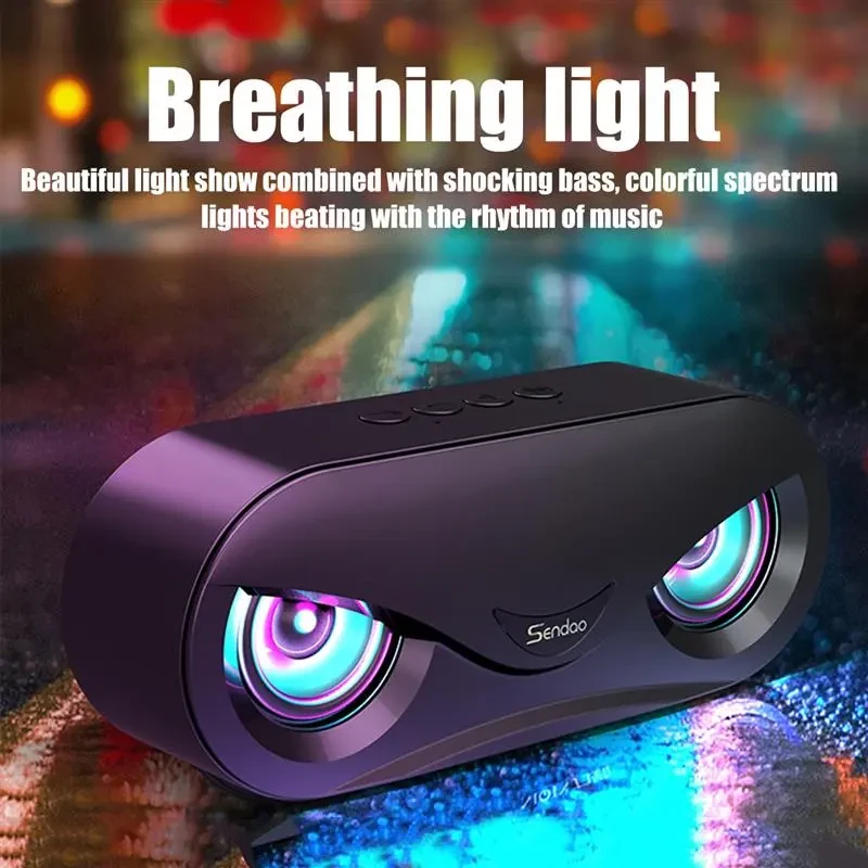 Colorful Lights Wireless Bluetooth Speaker Dual Speakers Subwoofer