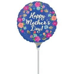 Balloon - 10cm Happy Mother's Day Circled In Flowers