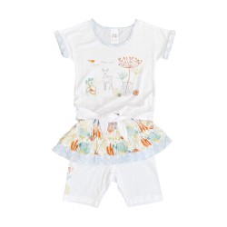 Two Piece T-Shirt With Shorts - Bambi Blue