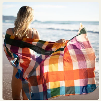 Beach Sarong - Rainbow Gingham