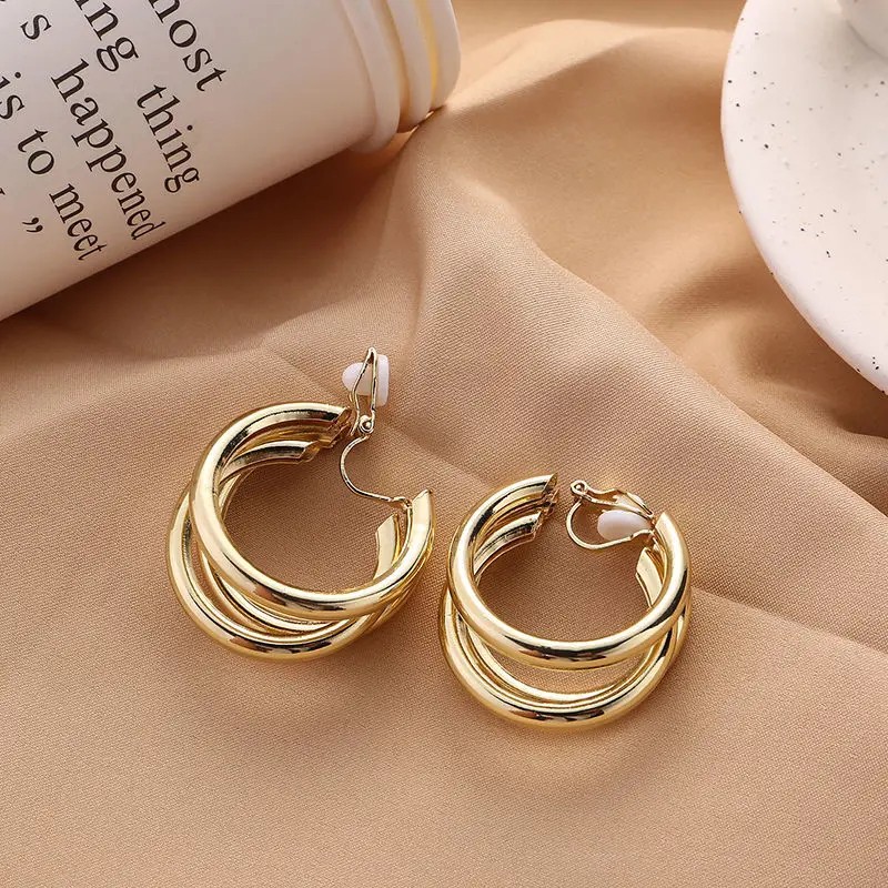 Statement Vintage Clip-On Earrings Without Piercing for Women