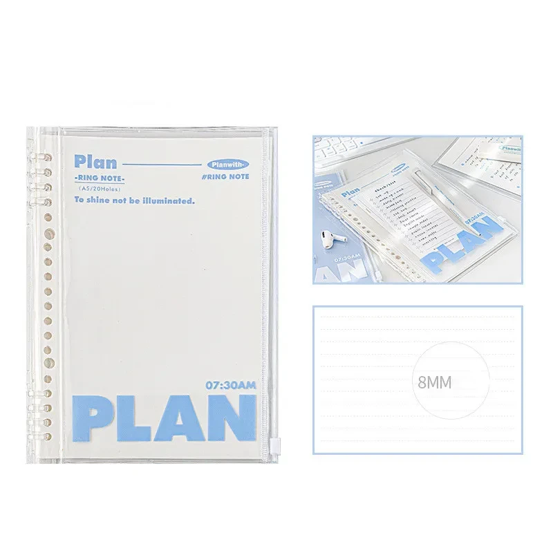 A5 Can Store Loose Spiral Notebook