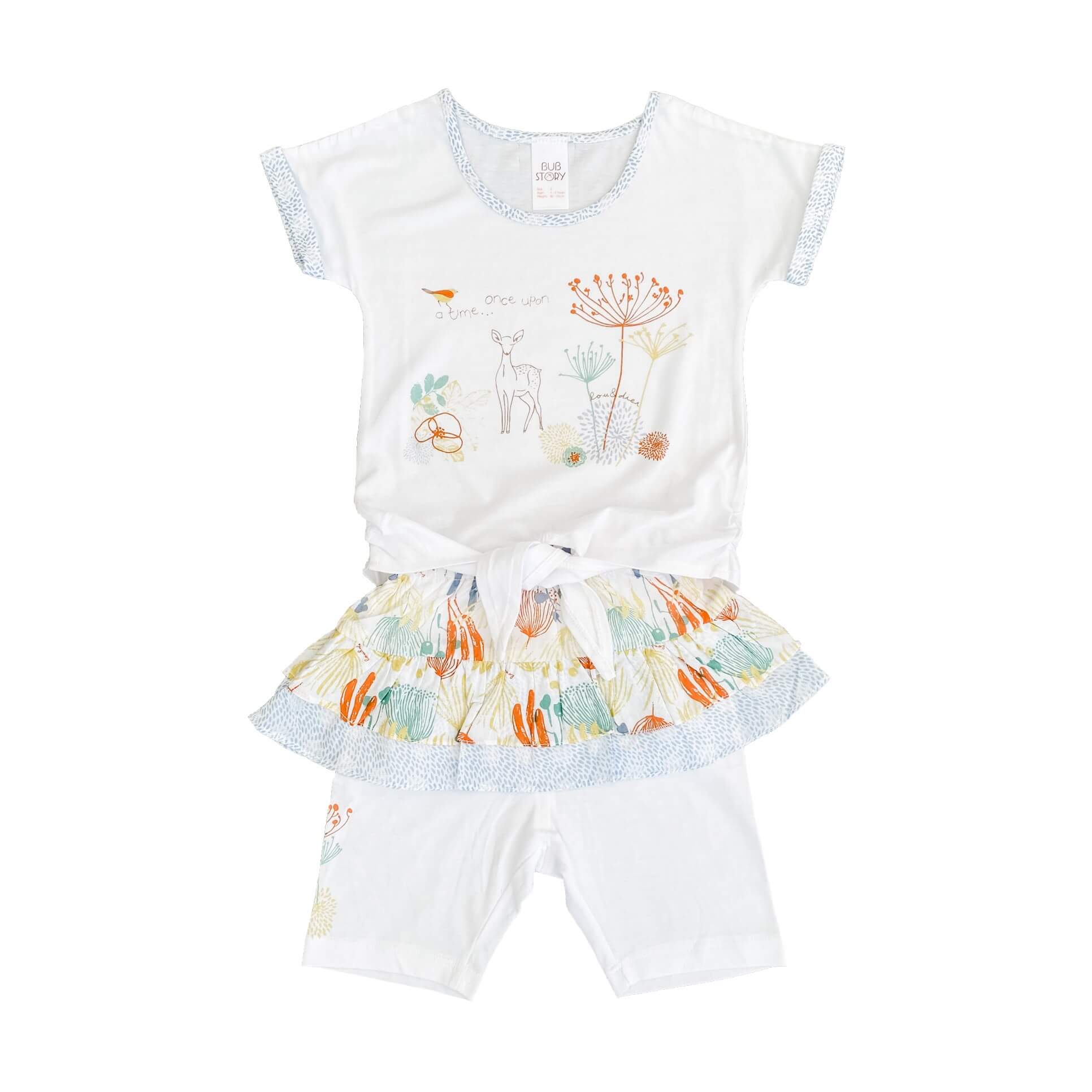 Two Piece T-Shirt With Shorts - Bambi Blue