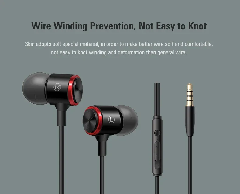 Earphones For Mobile Phones In-Ear Metal Earphones Wired Earphones 3.5 Headsets
