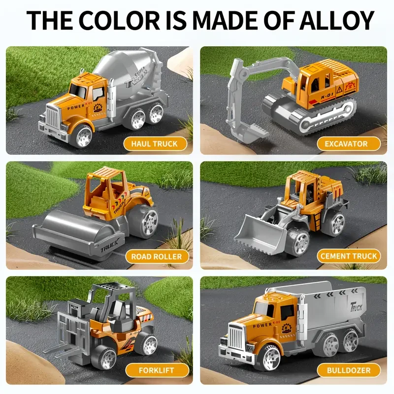 Youngsters HOME Die-Cast Construction Vehicle Toy Set with Play Mat