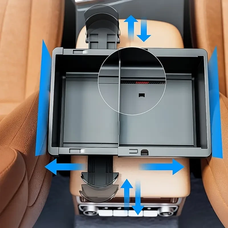 6-in-1 Car Center Console Organizer with Cup Holders & Phone Slot