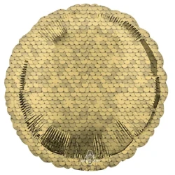 Foil Balloon - STD HX Glitter Gold Sequins (45cm)